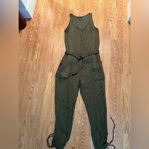 Ralph Lauren sleeveless cargo Jumpsuit cargo olive green Size 12